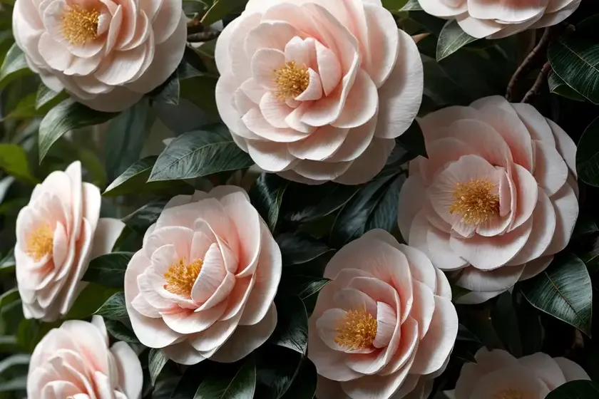Camellia japonica ‘ballet dancer’) — photo 2