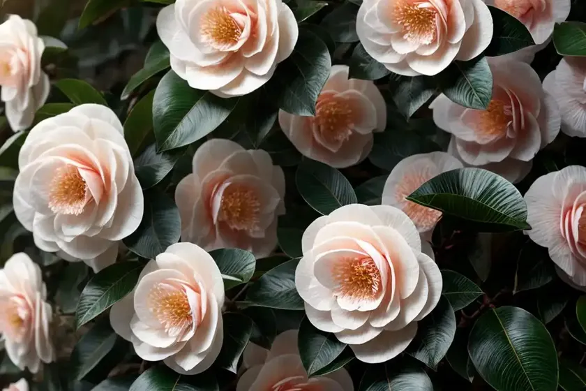 Camellia japonica ‘bob hope’)