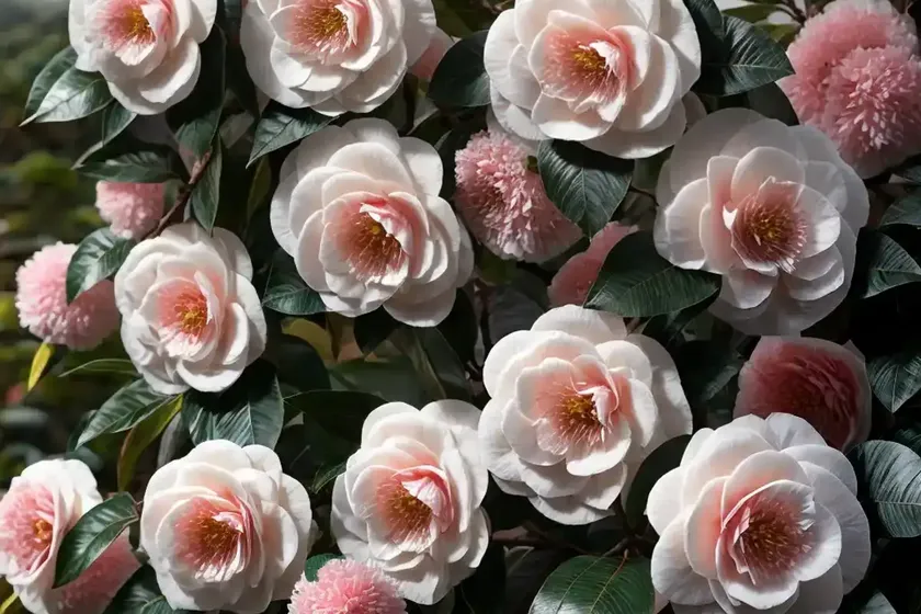 Camellia japonica ‘tricolor’) — photo 2