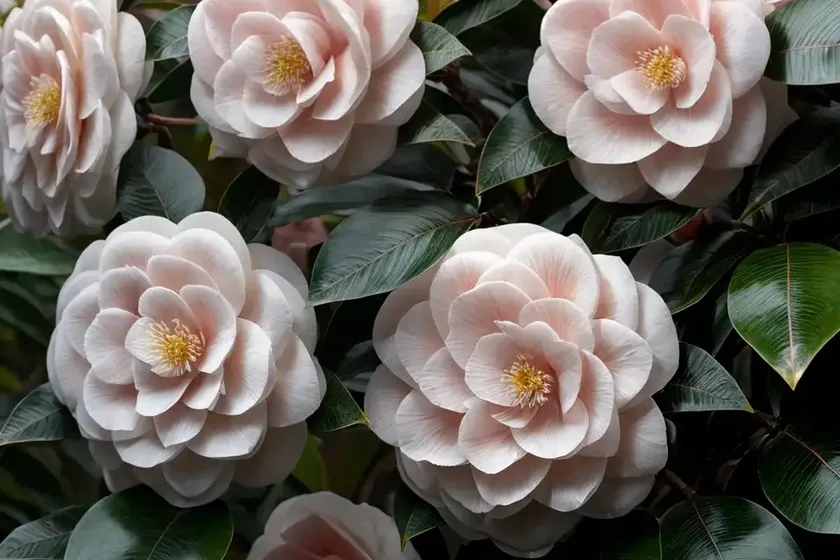 Camellia japonica ‘tricolor’) — photo 3