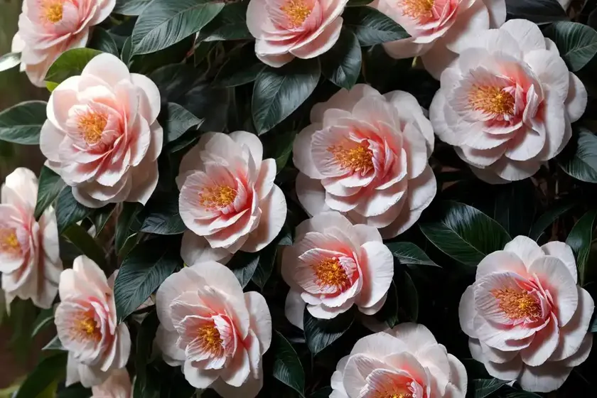 Camellia x williamsii ‘elegant beauty’)