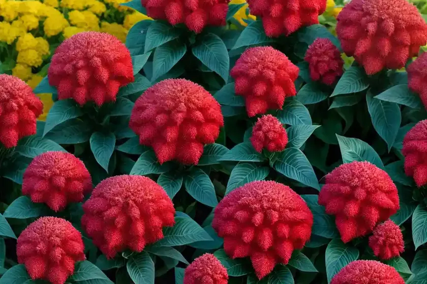 Celosia argentea var. cristata (cristata group)