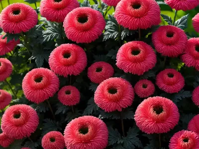 Chrysanthemum ‘Ruby Mound’)