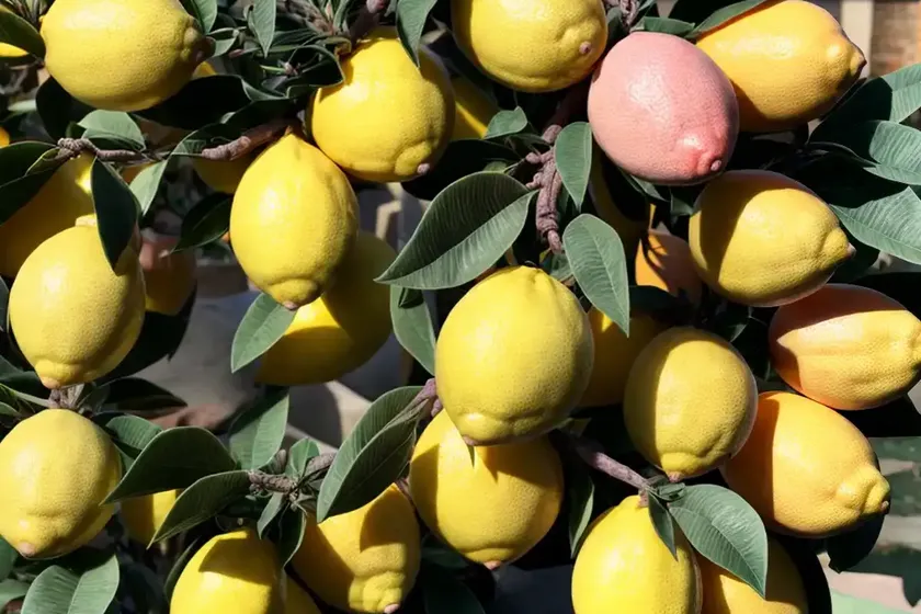Citrus x limon ‘eureka pink variegated’ (lemon) — photo 3