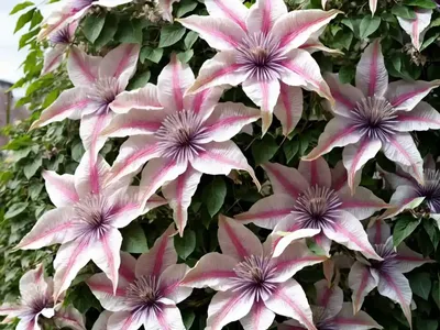 Clematis ‘Pink Champagne’ (Early Large-Flowered Clematis)