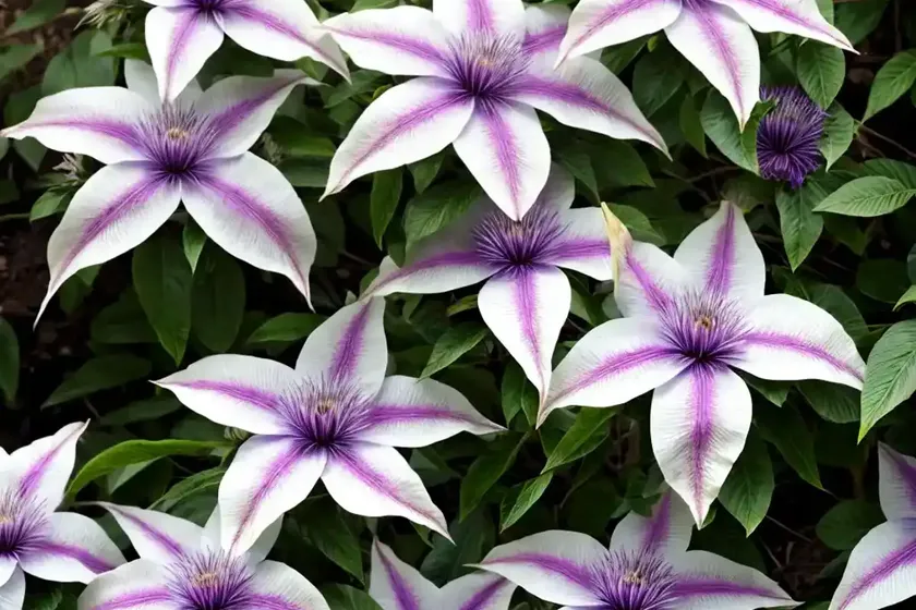 Clematis x triternata ‘rubromarginata’) — photo 3