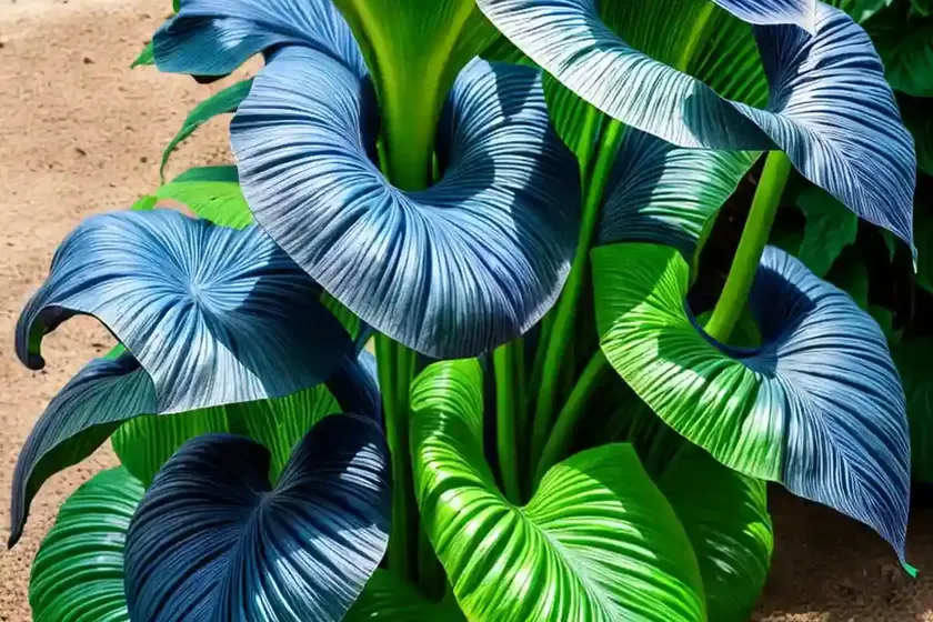 Colocasia esculenta ‘blue hawaii’ (taro) — photo 3