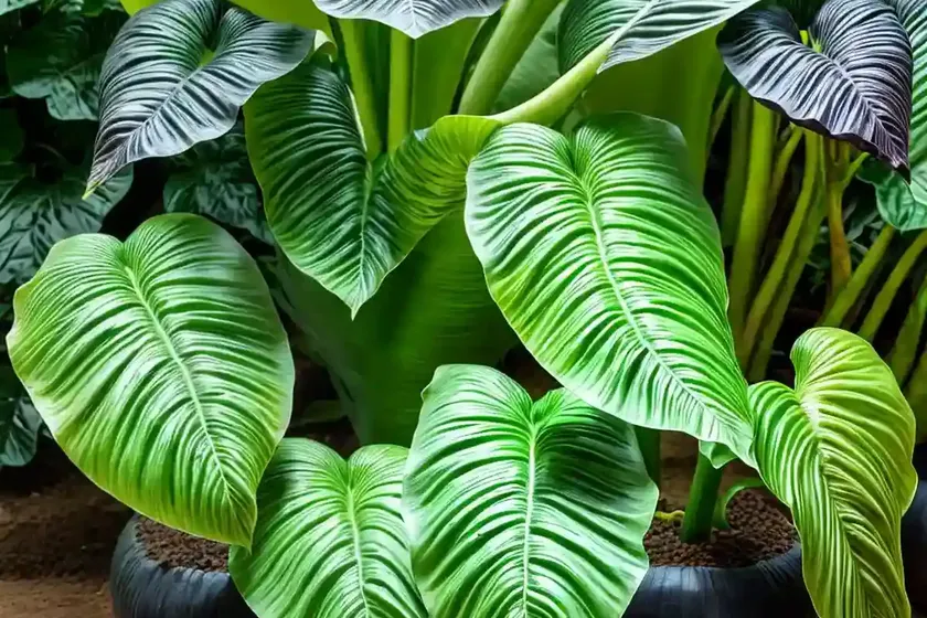 Colocasia esculenta ‘kona coffee’ (taro) — photo 3
