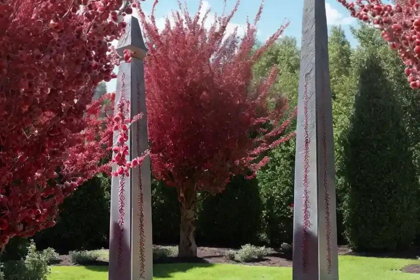 Columnar apple (malus pumila ‘obelisk’ stark crimson spire) — photo 2