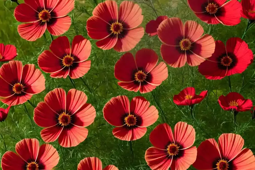 Cosmos sulphureus ‘cosmic red’) — photo 2