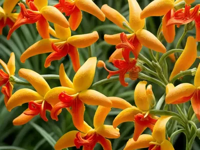Crocosmia X Crocosmiiflora ‘Carmin Brilliant’)
