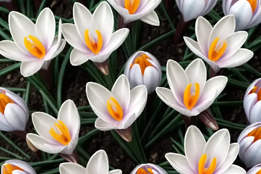 Crocus chrysanthus ‘romance’ (snow crocus)