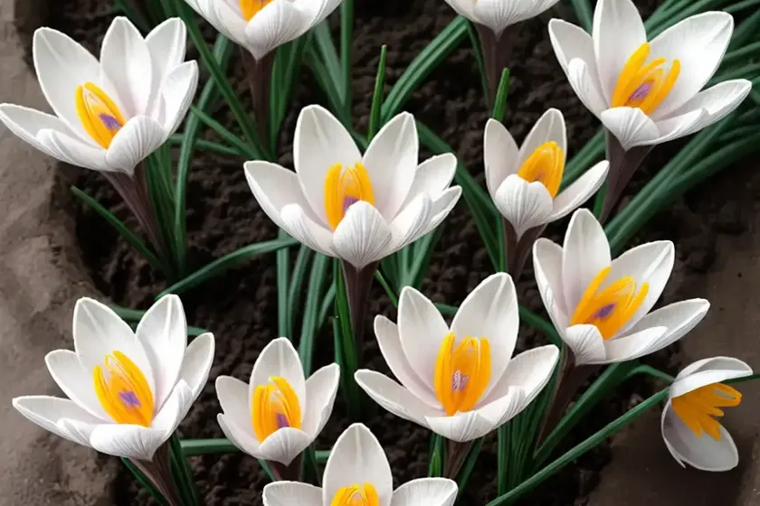 Crocus chrysanthus ‘zwanenburg bronze’ (snow crocus) — photo 2