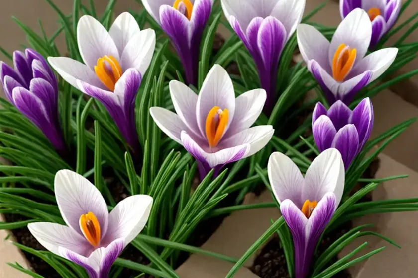 Crocus minimus ‘spring beauty’)