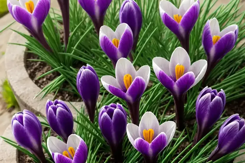 Crocus vernus ‘pickwick’ (dutch crocus) — photo 2