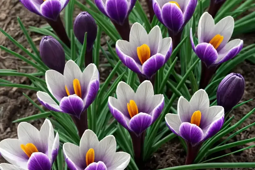Crocus vernus ‘pickwick’ (dutch crocus)