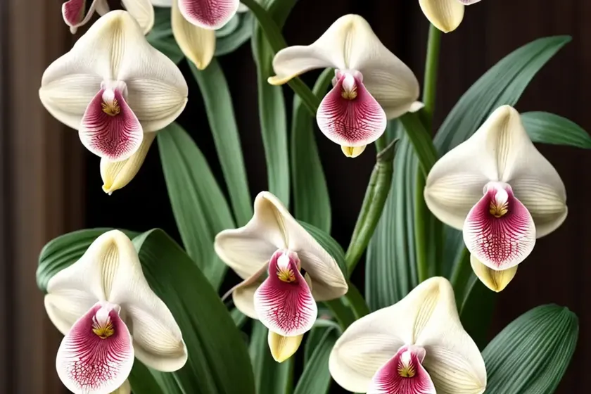 Cypripedium x ventricosum (lady’s slipper orchid) — photo 2