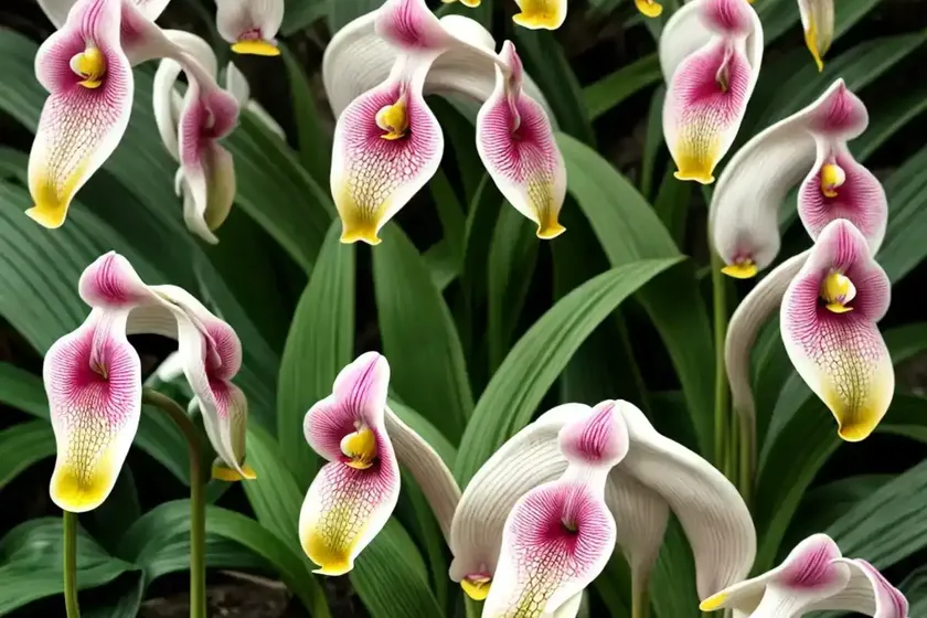 Cypripedium x ventricosum (lady’s slipper orchid)