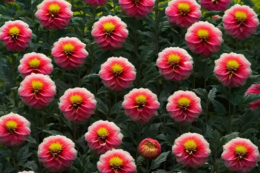 Dahlia ‘tahiti sunrise’)