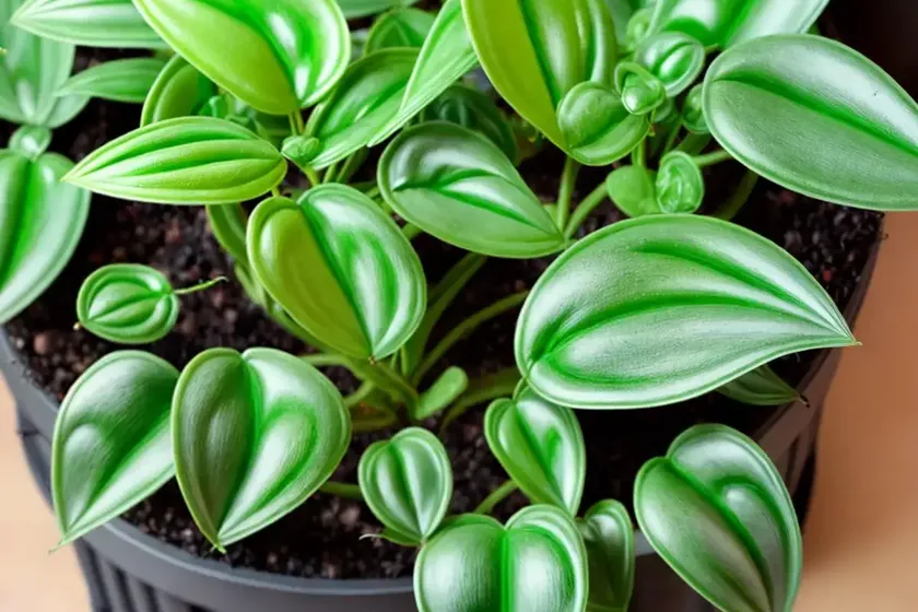 Dark green beetle radiator plant (peperomia angulata ‘rocca scuro’) — photo 3