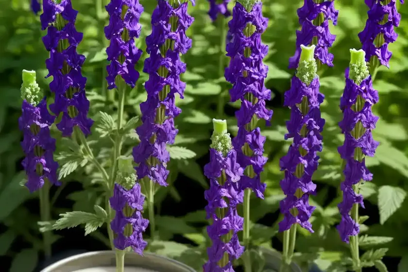 Delphinium ‘black eyed angels’ (candle larkspur) — photo 3