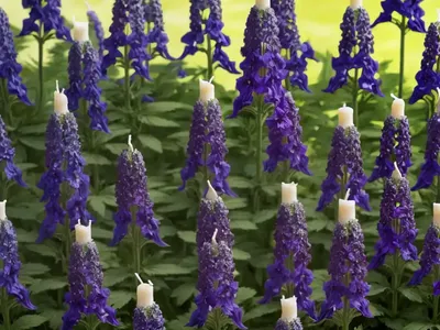 Delphinium ‘Black Eyed Angels’ (Candle Larkspur)