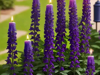 Delphinium Black Knight Group (Candle Larkspur)
