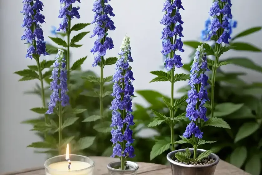 Delphinium blue bird group (candle larkspur) — photo 2
