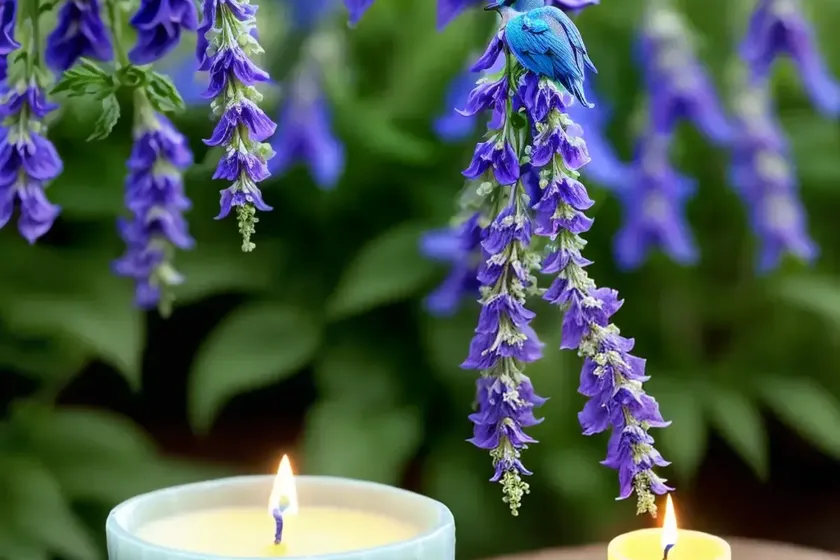 Delphinium blue bird group (candle larkspur) — photo 3
