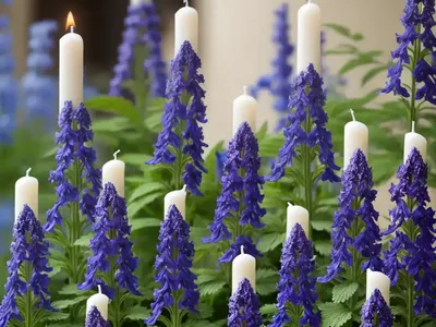 Delphinium Blue Bird Group (Candle Larkspur)