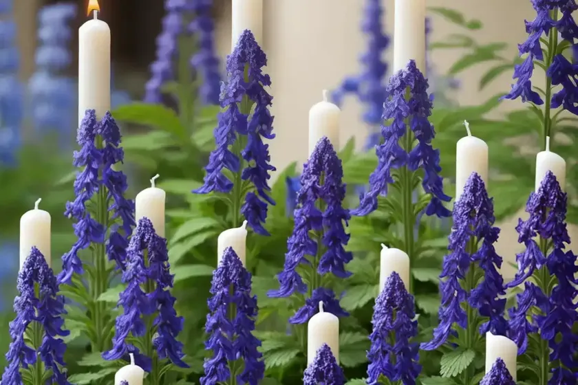 Delphinium blue bird group (candle larkspur)