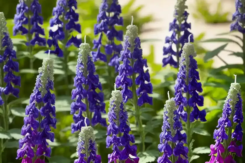 Delphinium king arthur group (candle larkspur)