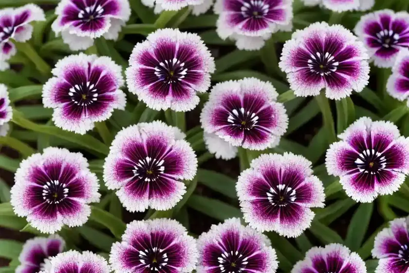 Dianthus barbatus ‘auricula eyed mixed’ (sweet william)