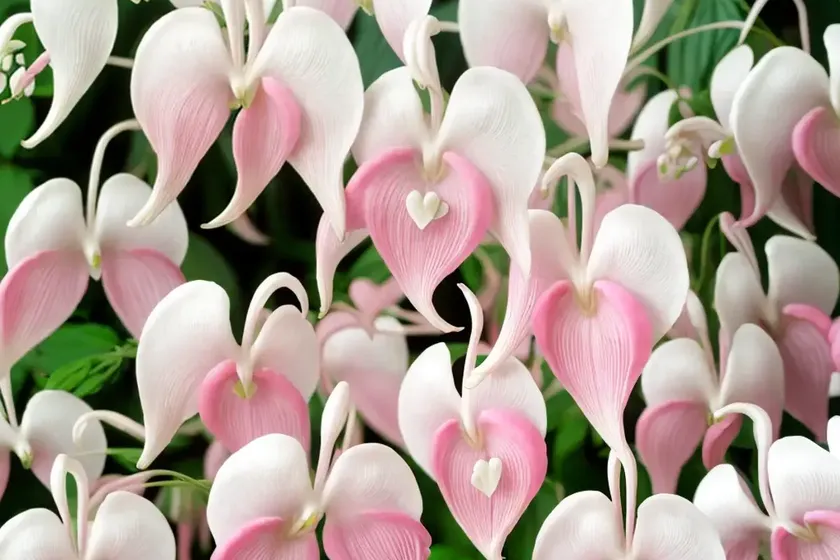 Dicentra spectabilis ‘white gold’ (bleeding heart)
