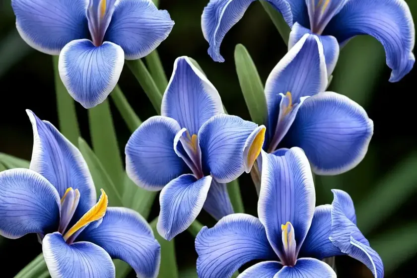 Dwarf crested iris (iris cristata ‘powder blue giant’)