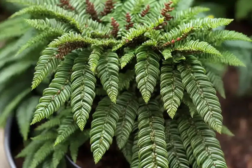 Dwarf holly fern (polystichum luctuosum) — photo 3