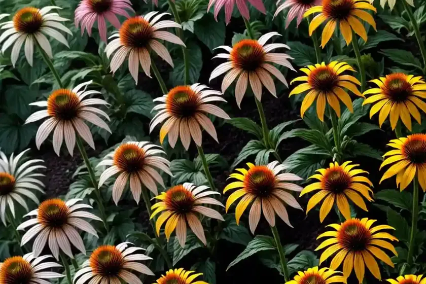 Echinacea purpurea yellow rainbow marcella (coneflower) — photo 2