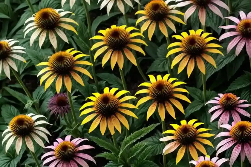 Echinacea purpurea yellow rainbow marcella (coneflower) — photo 3