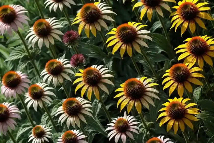 Echinacea purpurea yellow rainbow marcella (coneflower)
