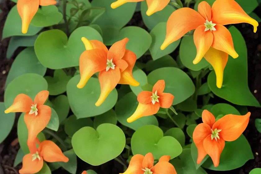 Epimedium x warleyense ‘orangekxnigin’ (barrenwort) — photo 2