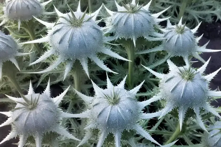 Eryngium planum ‘white glitter’ (flat sea holly) — photo 2