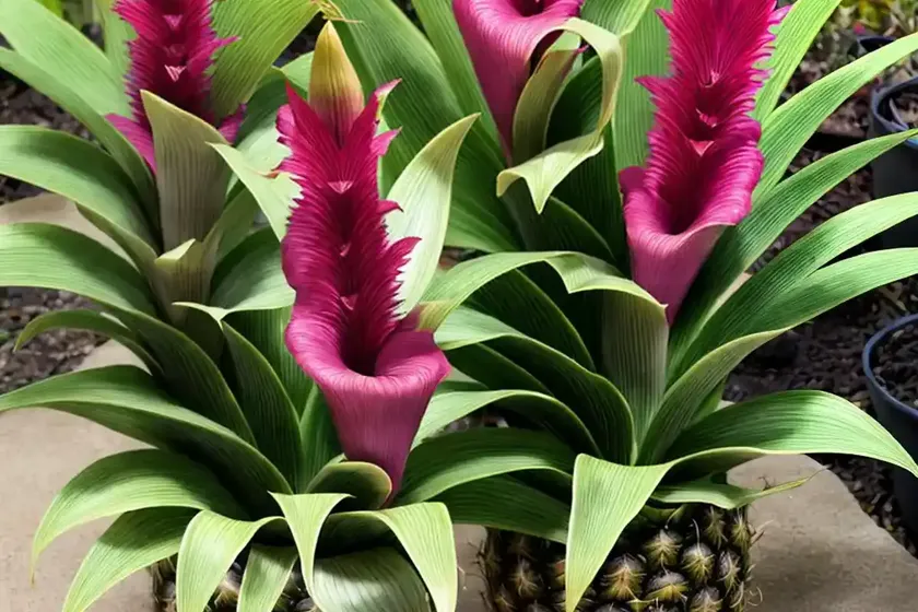 Eucomis comosa ‘sparkling burgundy’ (pineapple lily) — photo 3