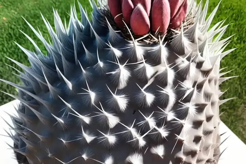 Feather cactus (mammillaria plumosa) — photo 2