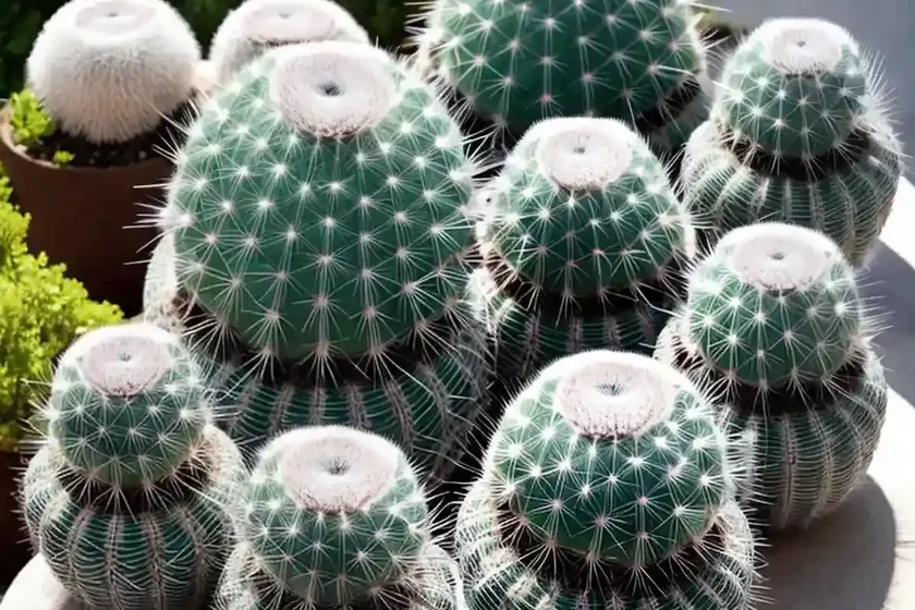 Feather cactus (mammillaria plumosa) — photo 3