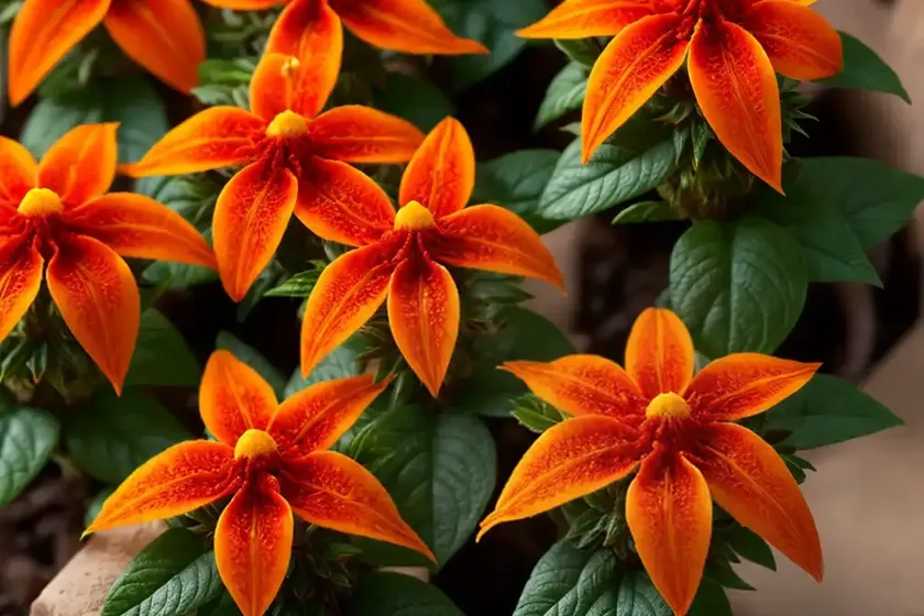 Firecracker flower (crossandra infundibuliformis) — photo 3