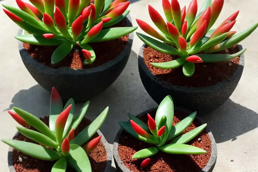 Flaming fire jade (crassula coccinea) — photo 3