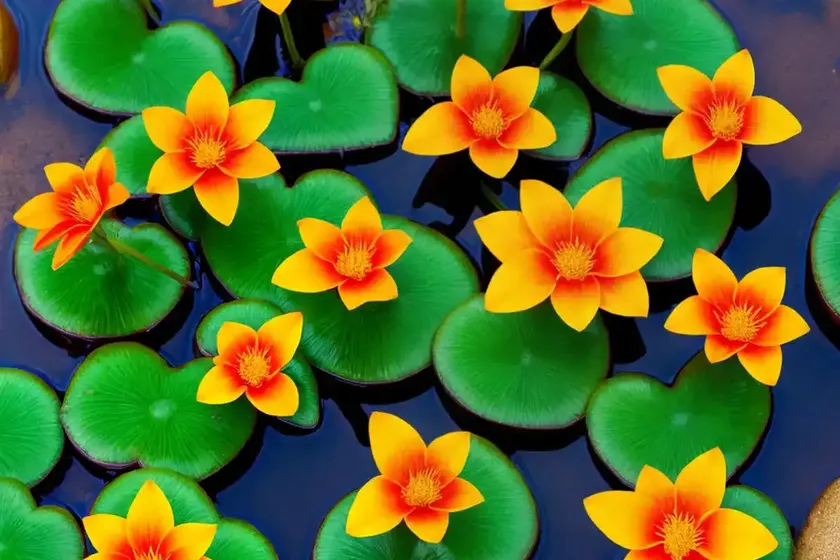 Floating heart (nymphoides aurantiaca) — photo 2