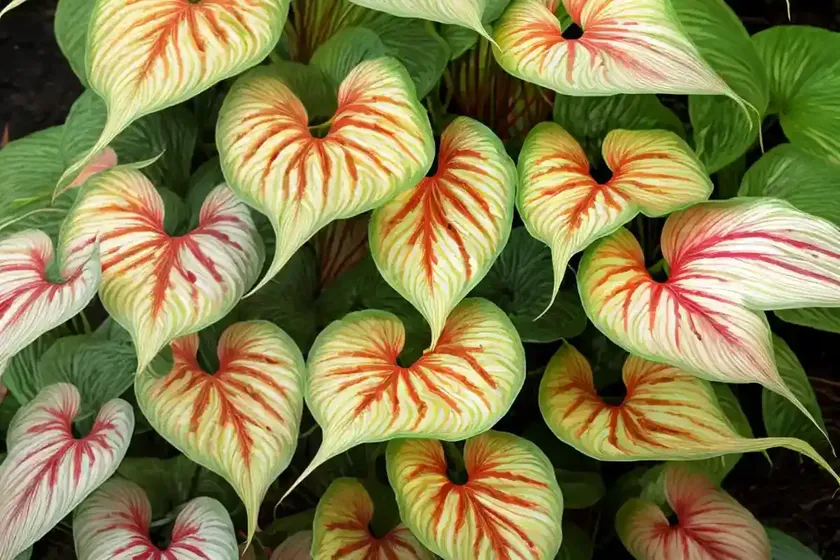 Florida sweetheart caladium (caladium bicolor ‘florida sweetheart’) — photo 3
