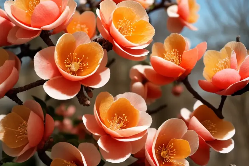 Flowering quince (chaenomeles ‘orange storm’)
