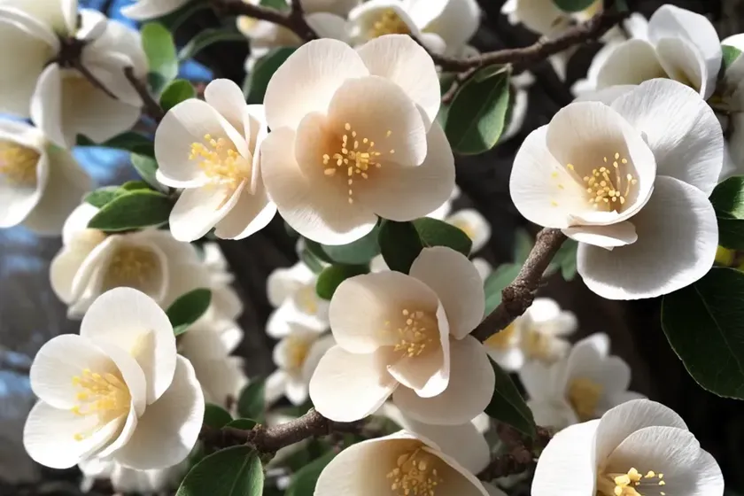 Flowering quince (chaenomeles x superba ‘low’ n white’) — photo 2